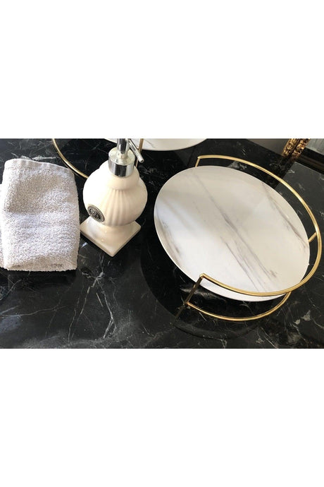 Bathroom Cosmetic Jewelry Organizer Perfume Stand Multi-Purpose Organizer Two Tiers Serving Tray - Swordslife