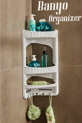 Bathroom Corner Hanging Tiered Lux Shampoo Rack