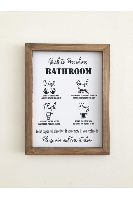 Bathroom Procedure Bathroom Guide To Procedures Wooden Frame - Swordslife