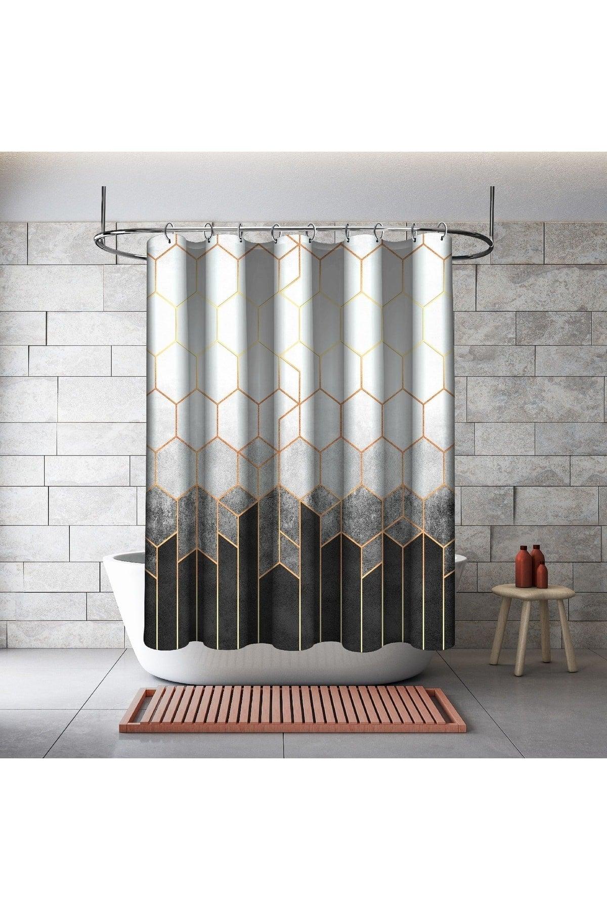 Bathroom Shower Curtain Design Decor Black Beige