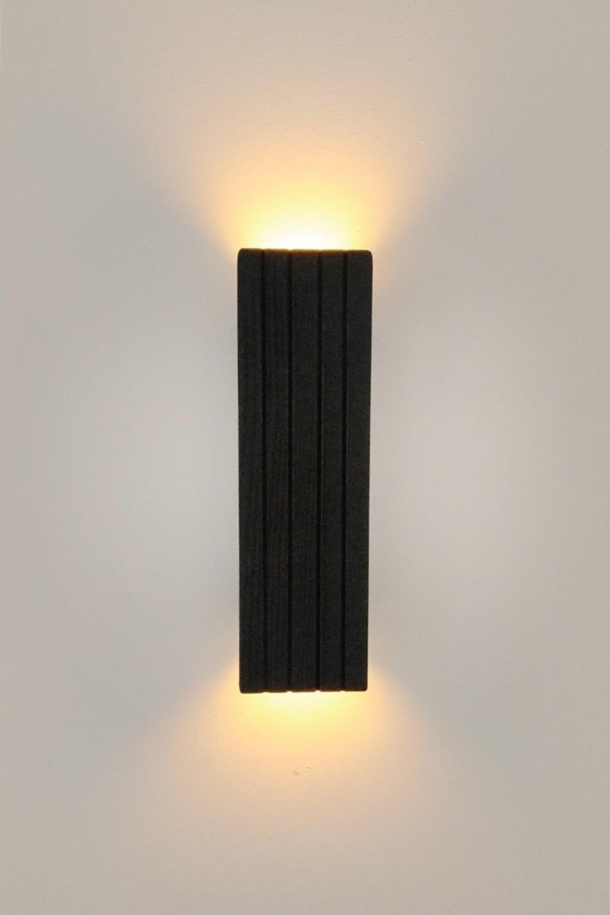 Battery Decorative Wall Lighting Sconce Night Light (lines) (Black Semi Matte) - Swordslife