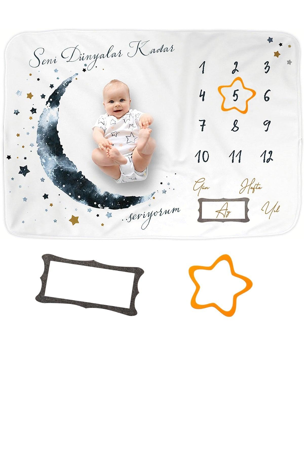 Baby Memory Blanket Fleece, Newborn Monthly Concept Photo Shoot Blanket Cover 150x100 Cm - Swordslife