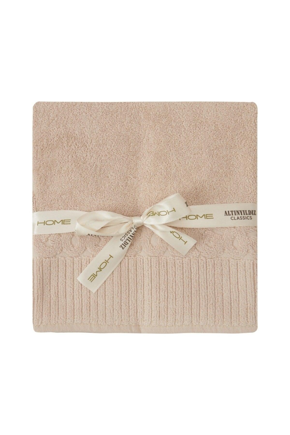 Beige 100% Cotton Foot Towel 50x80 Cm