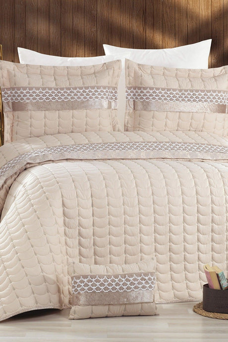 Beige Colors Micro Double Bedspread - Swordslife