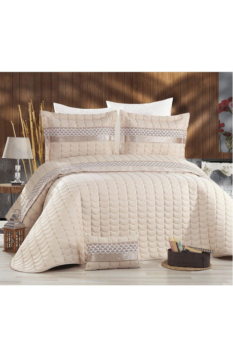 Beige Colors Micro Double Bedspread - Swordslife