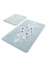 Bella Blue 2 Pcs Set Bathroom Carpet Mat Set