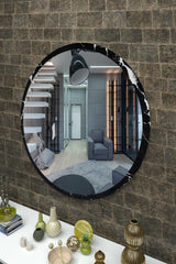 Bella Decorative Console , Wall Mirror Black Marble 59 Cm - Swordslife