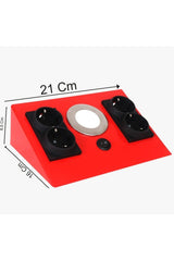 Under Counter Socket Red Body Black 4 Socket