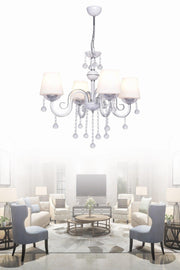 Berfin 4-Set White Chrome Special Static Painted Stainless Stone Chandelier - Swordslife