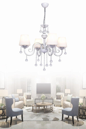 Berfin 4-Set White Chrome Special Static Painted Stainless Stone Chandelier - Swordslife