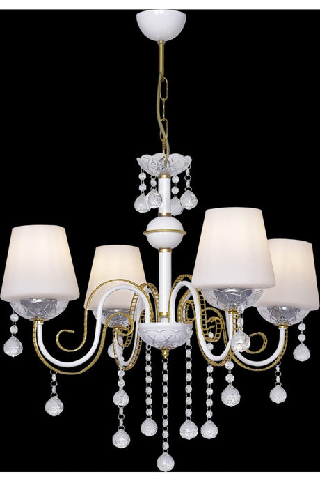 Berfin 4 Piece White Yellow Special Static Painted Stainless Gold Stone Chandelier - Swordslife