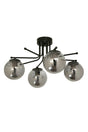 Berfin 4 Piece Black Chandelier Smoked Glass - Swordslife