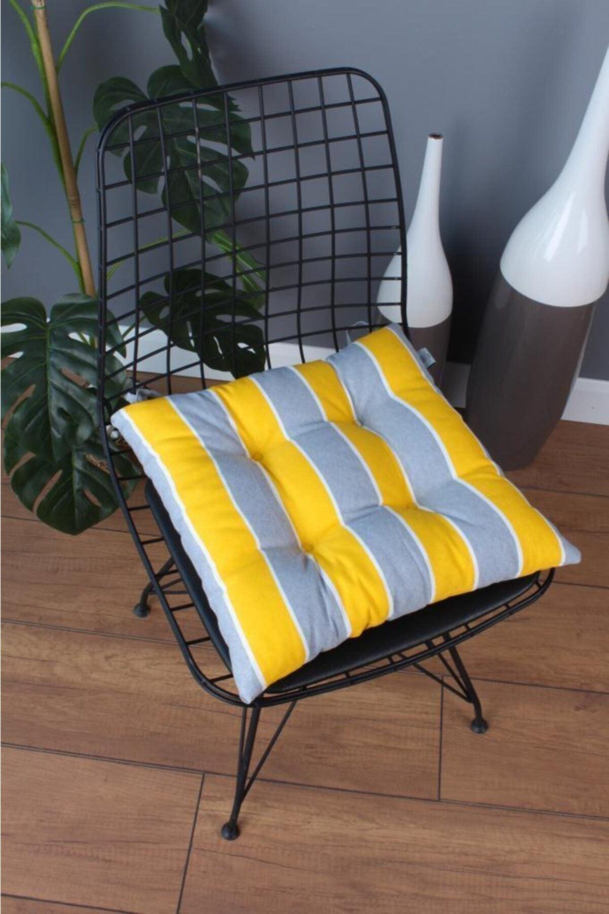 Beta Pofidik Yellow Gray Chair Cushion Laced 40x40cm - Swordslife