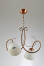 Betül Modern Copper Color Opal Glass Double Chandelier - Swordslife