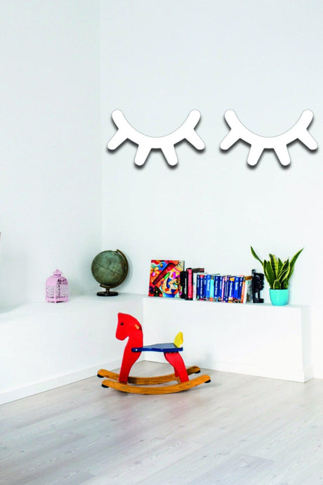 White Wooden Lash 2 Pcs Decorative Lash Kids Room Decorative Ornament - Swordslife