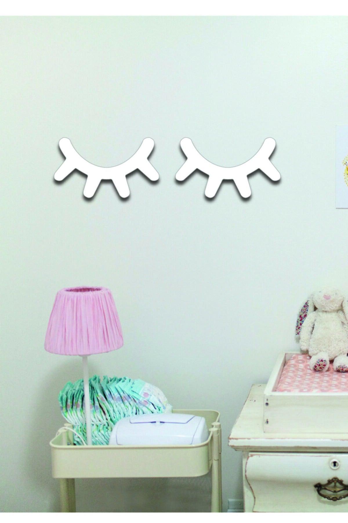 White Wooden Lash 2 Pcs Decorative Lash Kids Room Decorative Ornament - Swordslife