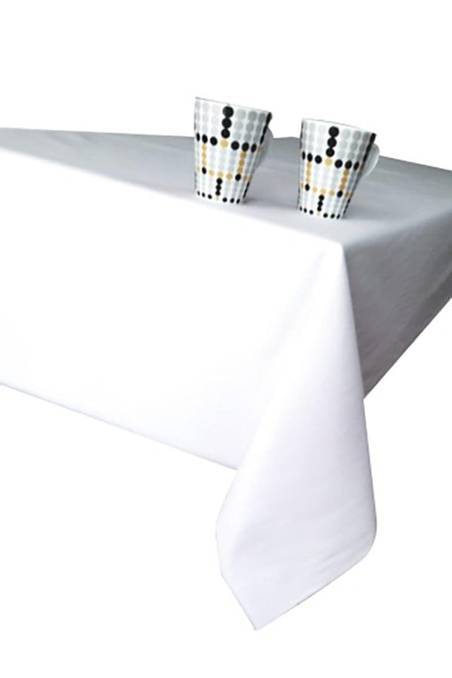 White Carefree Stain Resistant Duck Fabric Kitchen Table Cloth - Swordslife