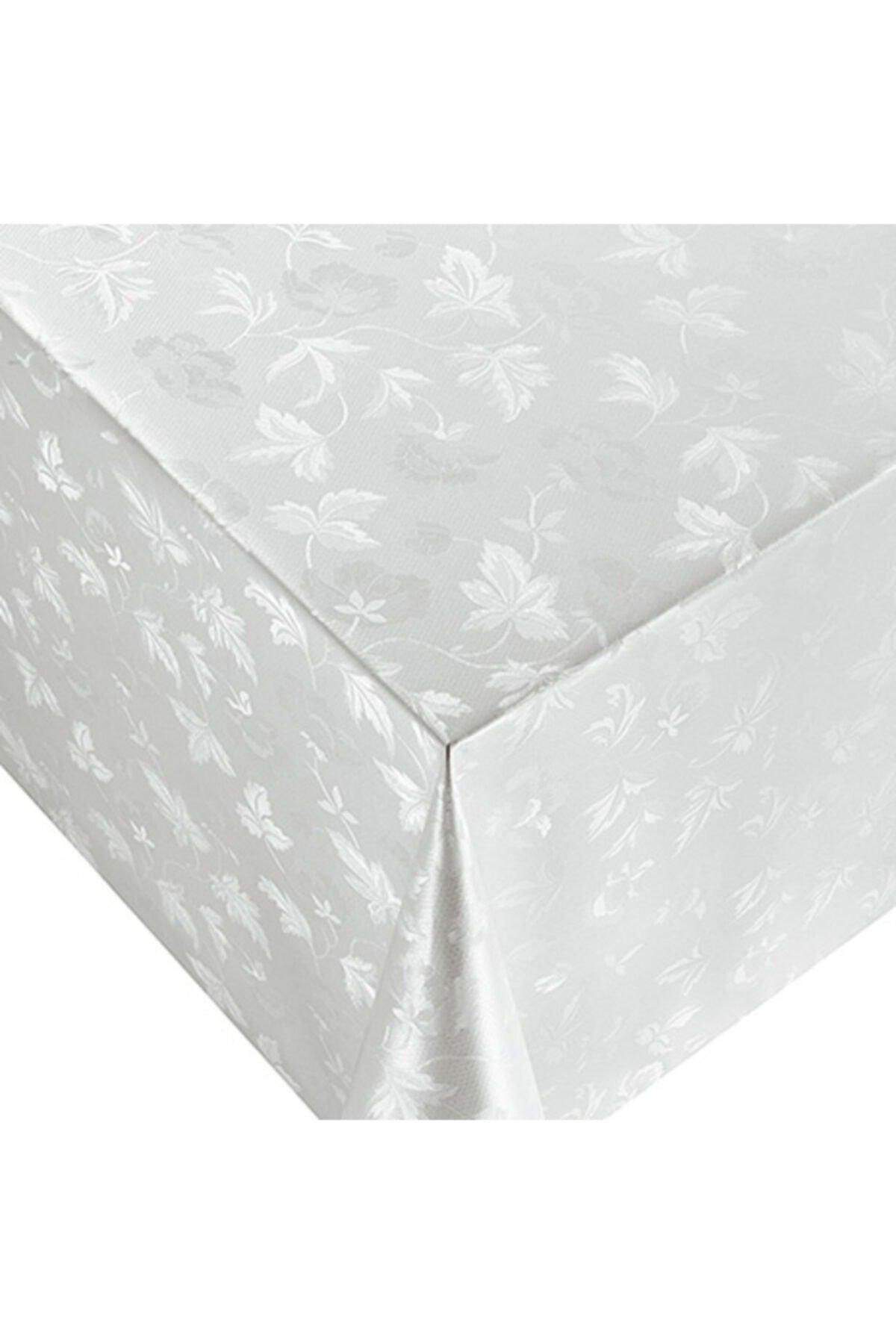 White Color Lined Wipeable Pvc Oilcloth Table Cloth For 4-6-8-12 Persons - Swordslife