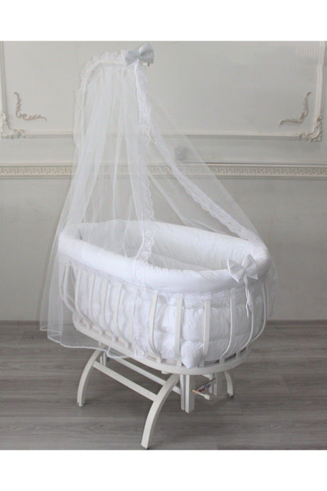 White Basket Crib Sleeping Set (CRAD NOT INCLUDED) Mother's Side 100% Organic Cotton - Swordslife