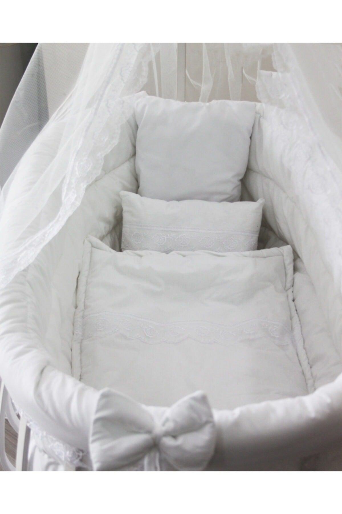 White Basket Crib Sleeping Set (CRAD NOT INCLUDED) Mother's Side 100% Organic Cotton - Swordslife