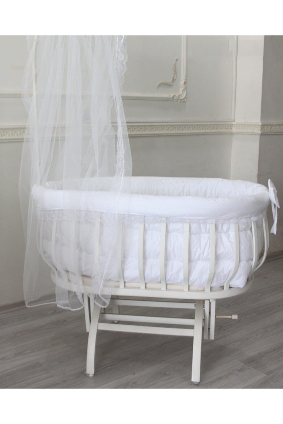 White Basket Crib Sleeping Set (CRAD NOT INCLUDED) Mother's Side 100% Organic Cotton - Swordslife