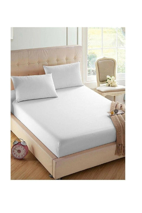 White Single Elastic Bed Sheet And 1 Pillowcase 100x200 - Swordslife