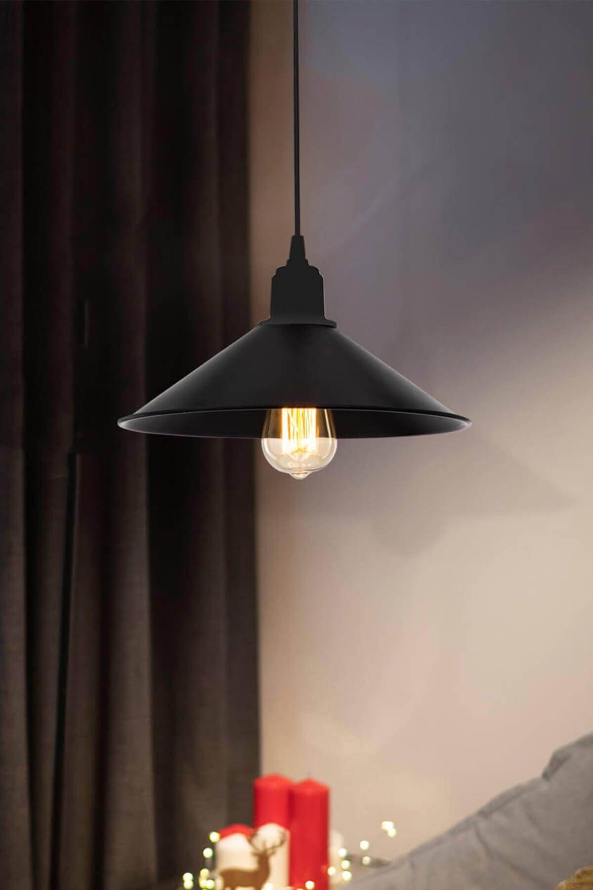 Large Maya Single Pendant Lamp Black - Swordslife