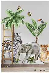 Large Size African Adventure Kids Room Wall