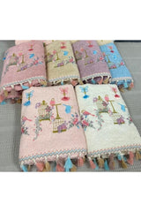 Bird Cage Embroidered Cotton Tassel 6 Pcs 30x50