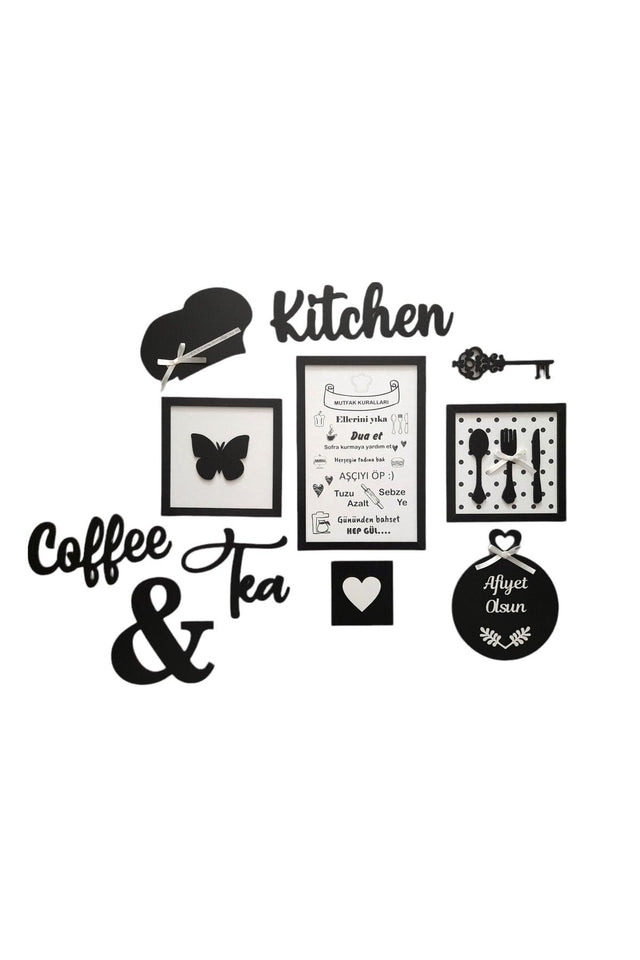 Black 11 Piece Kitchen Board Set Kitchen Coffee Tea Kitchen Rules Kitchen Decor - Swordslife