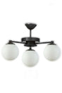 Black 3 Pcs Modern Globe White Glass Plofonier Model Chandelier - Swordslife