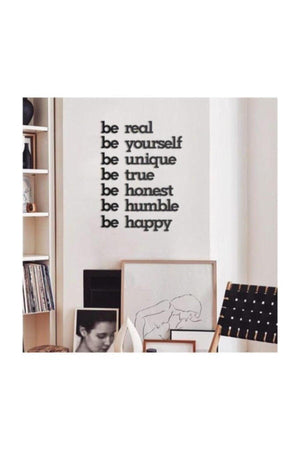 Black Be Real Be Yourself Wooden Mdf Decorative Graffiti - Swordslife