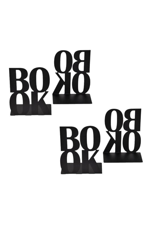 Black Book Text Patterned Model Book Support - Decorative Aesthetic Book Holder Set of 4 - Swordslife