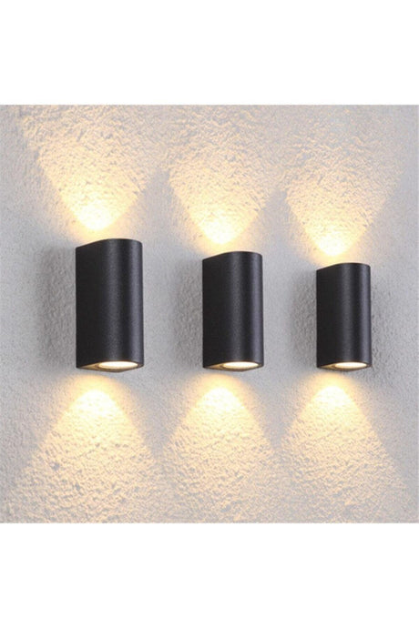 Black Case Bidirectional Garden Wall Sconce-ip 65 - Swordslife