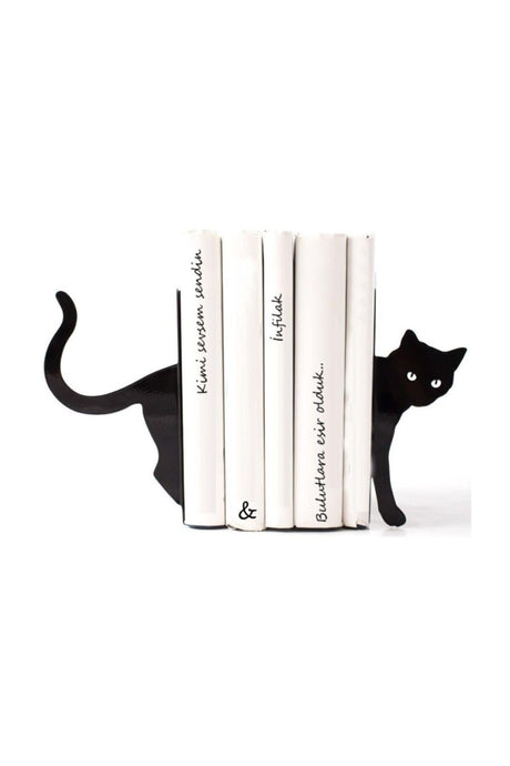 Black Cat Figured Decorative Metal Book Holder, Book Support - Swordslife