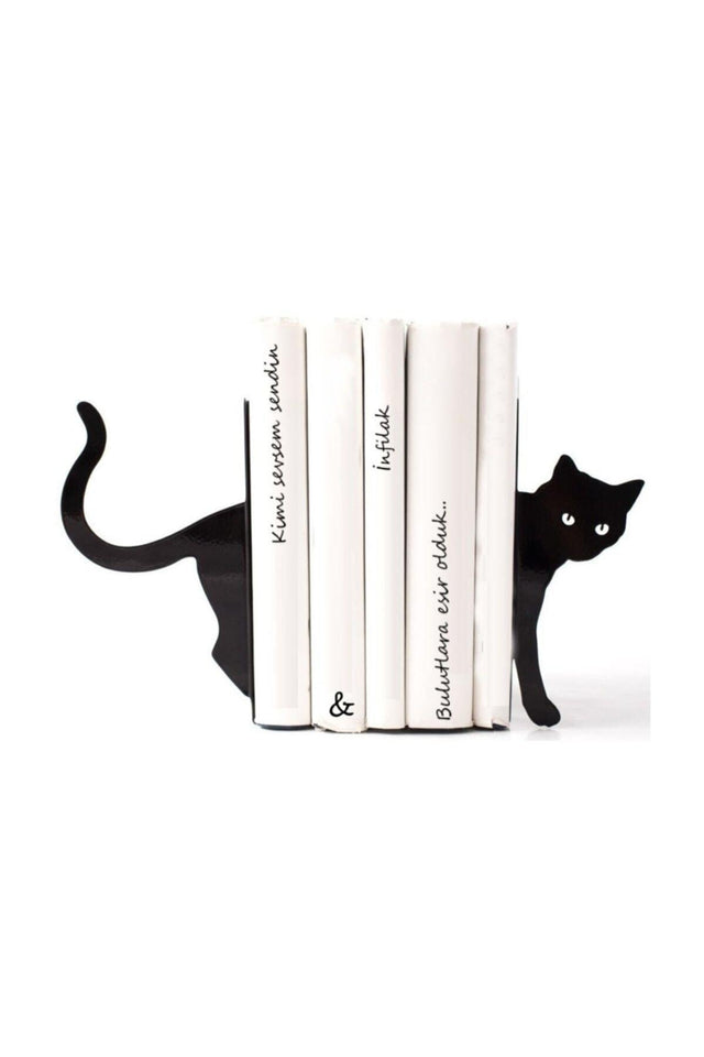 Black Cat Figured Decorative Metal Book Holder, Book Support - Swordslife