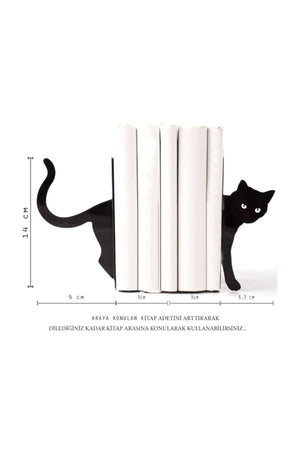 Black Cat Figured Decorative Metal Book Holder, Book Support - Swordslife