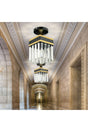 Black Crystal Stone Single Plafonyer Yellow Striped Square Downward Facing Luxury Chandelier - Swordslife