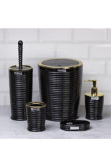 Black Elegans Gold 5 Piece Bathroom Set - Swordslife