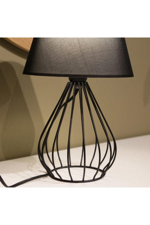 Black Fabric Metal Body Double Lampshade Set
