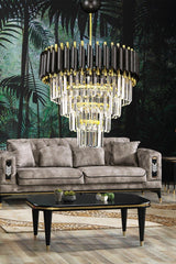 Black Gold Palmira 45" Crystal Stone Luxury Chandelier - Swordslife