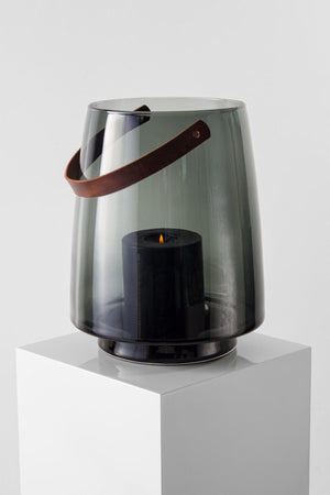 Black Large Size Leather Candlestick - Swordslife