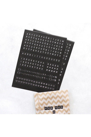 Black Letter-Number Sticker Set 2 Pages