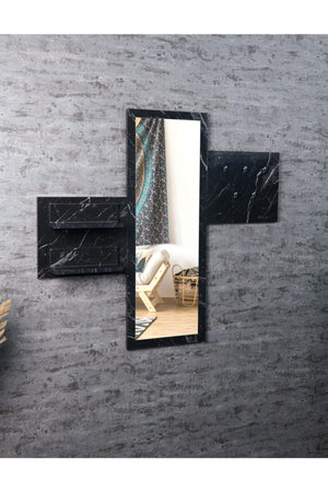 Black Marble Patterned Decorative Rectangle