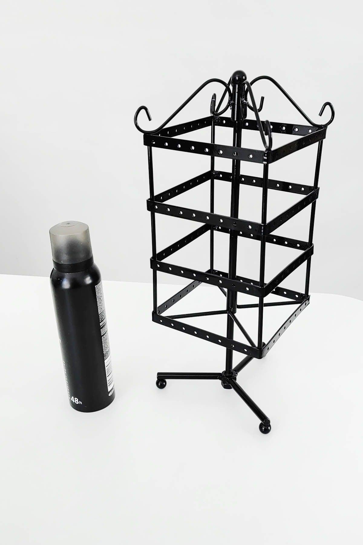 Black Metal 4 Tiers Rotating Ladies Earring Stand