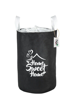 Black Portable Printed Laundry Basket - Swordslife
