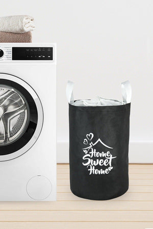 Black Portable Printed Laundry Basket - Swordslife