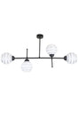 Black Silver Strip Glass Chandelier 4 Pcs - Swordslife