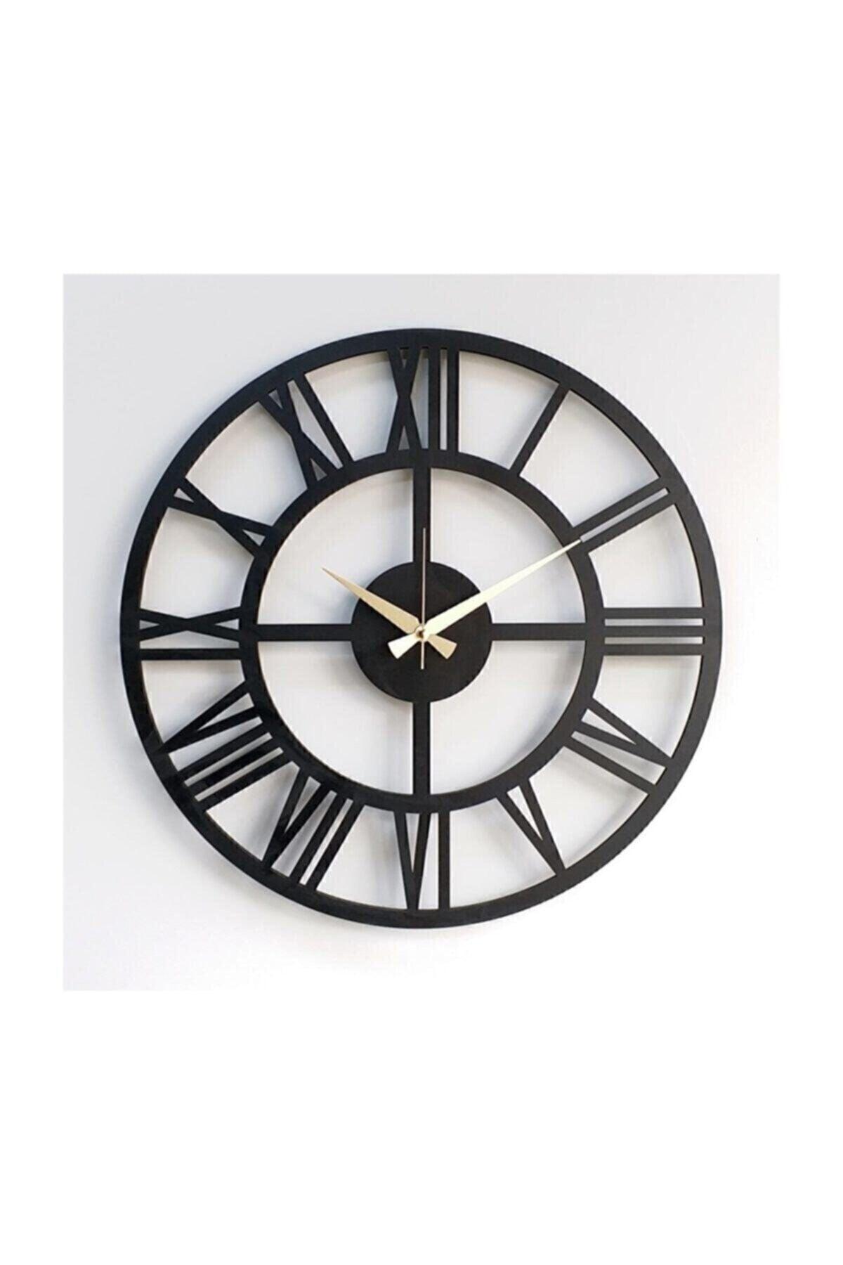 Black Wood 3mm Mdf Integer Decorative Wall Clock - Swordslife