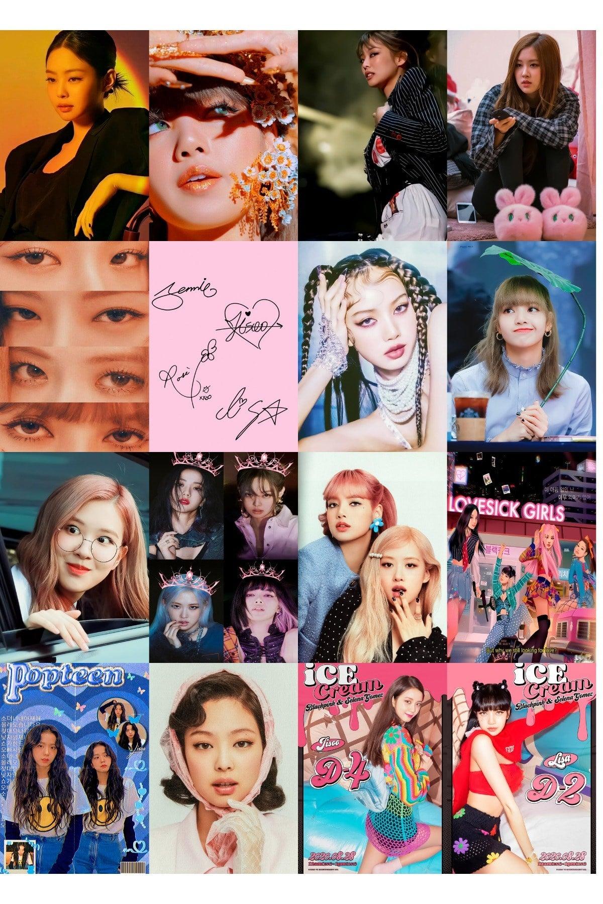 Blackpink Wall Poster Set-Back Adhesive Collage Set-50 Pieces-kpop Poster Set-lisajenniejisoorose - Swordslife